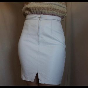 Daniel White Leather Skirt